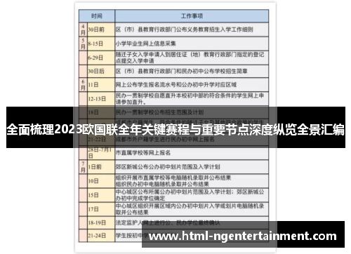 全面梳理2023欧国联全年关键赛程与重要节点深度纵览全景汇编 全面梳理2023欧国联全年关键赛程与重要节点深度纵览全景汇编